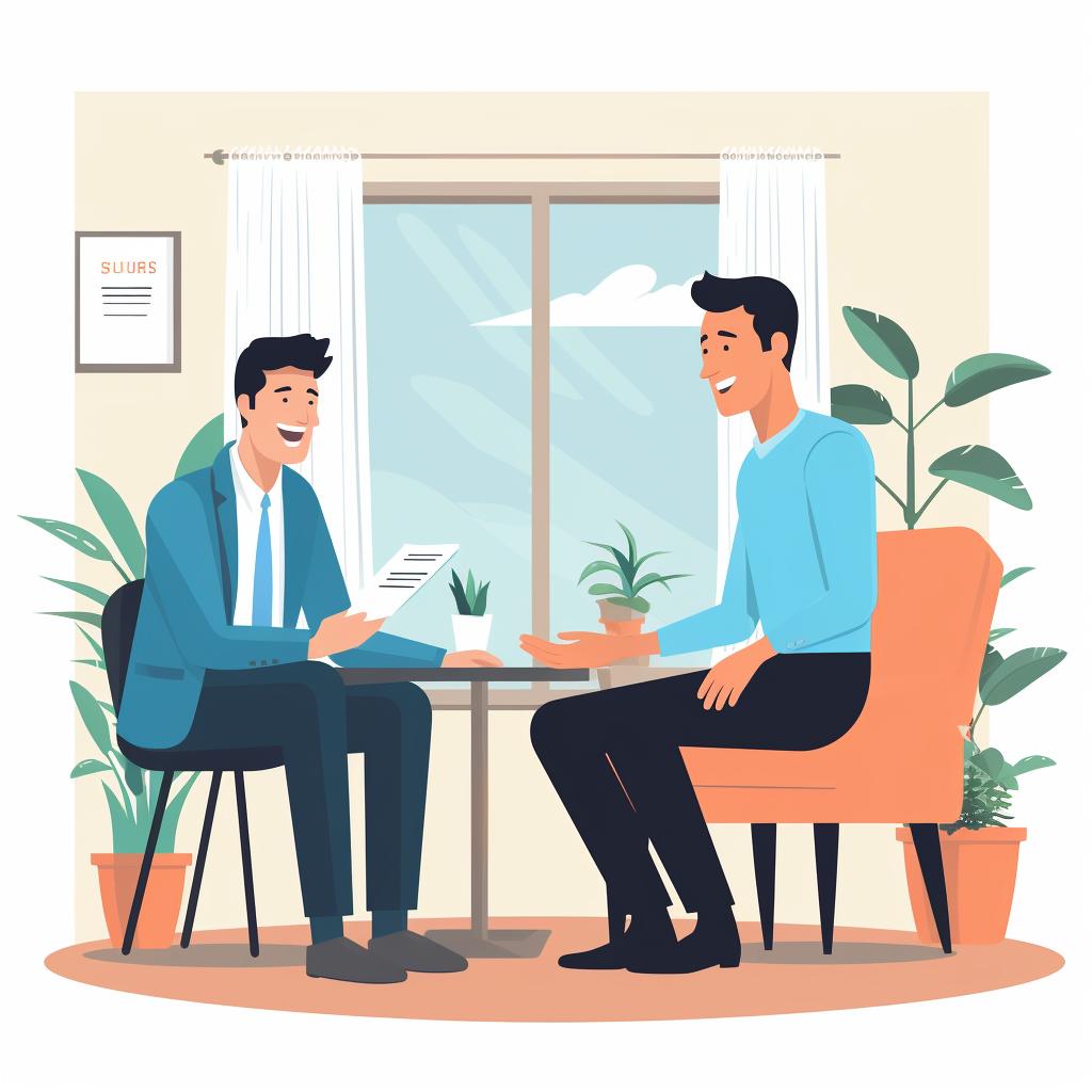 A landlord conducting a tenant interview