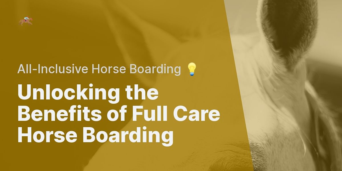 What Does Full Care Horse Boarding Usually Include?